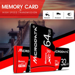 Scheda di memoria MICRODATA 128 GB U3 rossa e nera TF (Micro SD)., 128GB