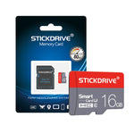 Scheda di memoria micro SD 16GB U1 rossa e grigia