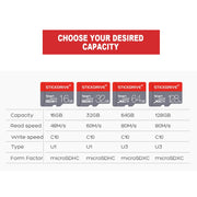 Scheda di memoria micro SD 16GB U1 rossa e grigia