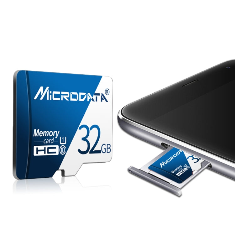 Scheda di memoria MICRODATA 16 GB U1 blu e bianca TF (Micro SD)., 16GB