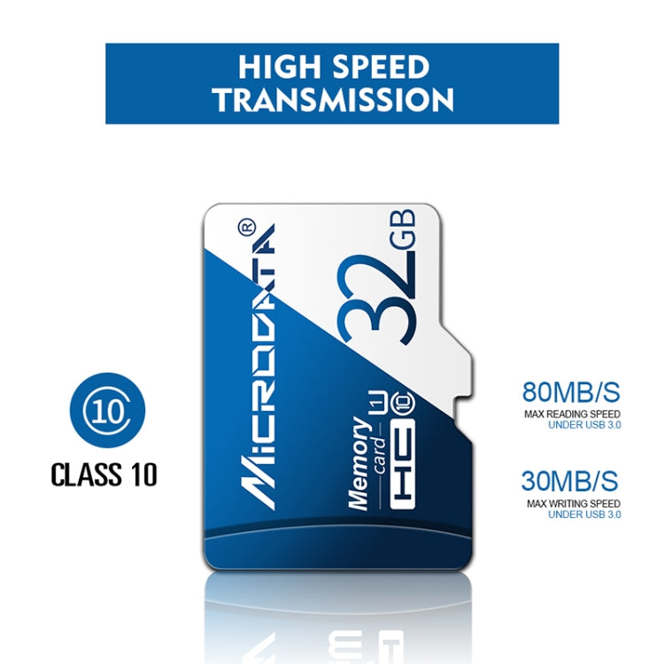 Scheda di memoria MICRODATA 16 GB U1 blu e bianca TF (Micro SD)., 16GB