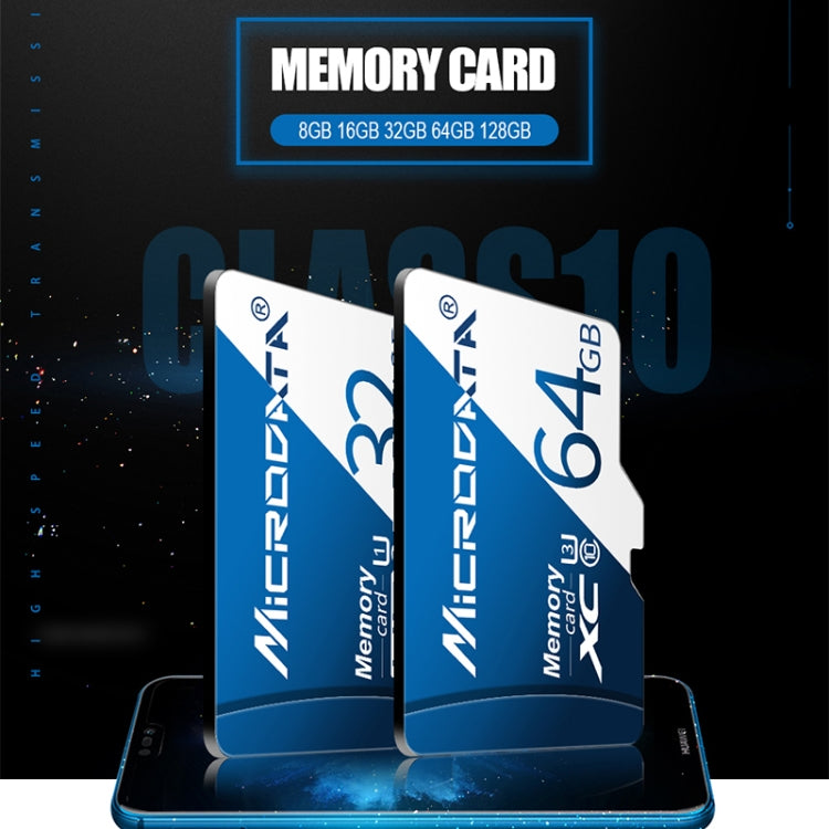 Scheda di memoria MICRODATA U3 blu e bianca da 128 GB TF (Micro SD)., 128GB