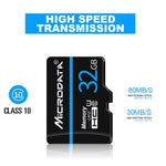 Scheda di memoria MICRODATA U1 Blue Line da 32 GB e TF nera (Micro SD)., 32GB
