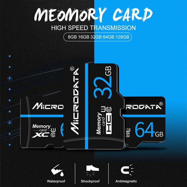 Scheda di memoria MICRODATA U1 Blue Line da 32 GB e TF nera (Micro SD)., 32GB