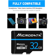 Scheda di memoria MICRODATA 128 GB U3 Blue Line e TF nera (Micro SD)., 128GB