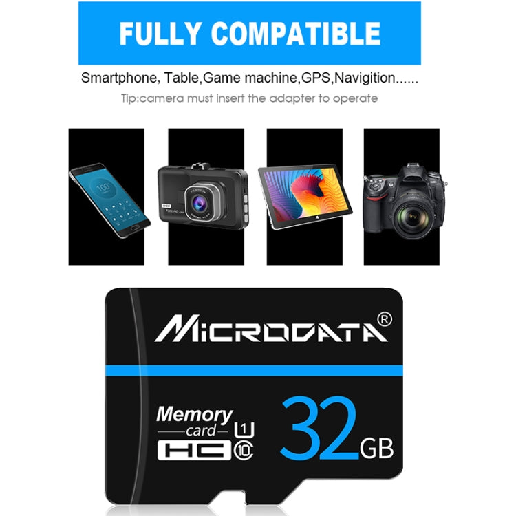 Scheda di memoria MICRODATA 128 GB U3 Blue Line e TF nera (Micro SD)., 128GB