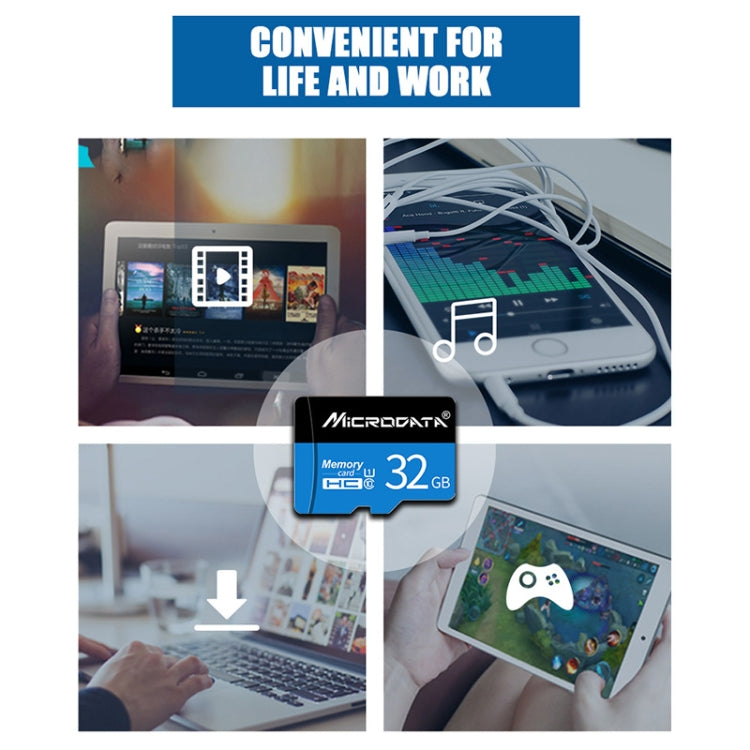 Scheda di memoria MICRODATA 32 GB U1 blu e nera TF (Micro SD)., 32GB