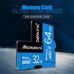 Scheda di memoria MICRODATA U3 blu e nera da 64 GB TF (Micro SD)., 64GB