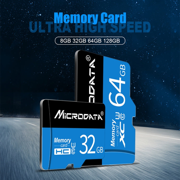 Scheda di memoria MICRODATA U3 blu e nera da 128 GB TF (Micro SD)., 128GB