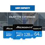 Scheda di memoria MICRODATA U3 blu e nera da 128 GB TF (Micro SD)., 128GB