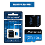 Scheda di memoria MICRODATA U3 blu e nera da 128 GB TF (Micro SD)., 128GB