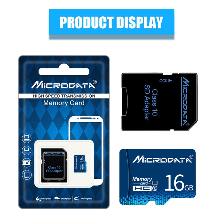 Scheda di memoria MICRODATA 16 GB U1 blu TF (Micro SD)., 16GB