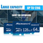 Scheda di memoria MICRODATA 64 GB U3 blu TF (Micro SD)., 64GB