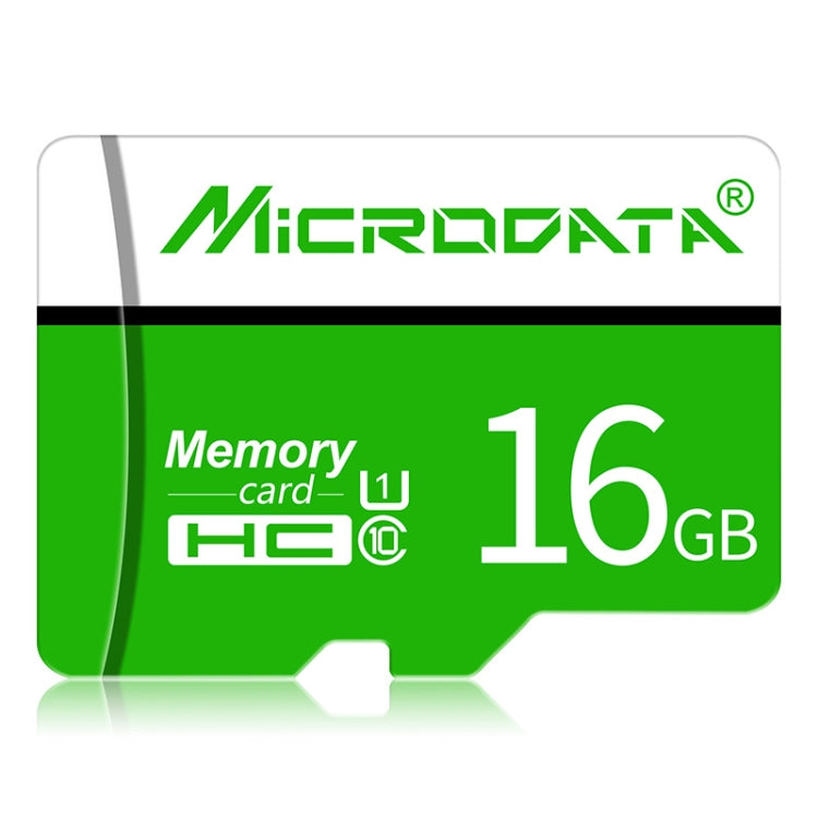 Scheda di memoria MICRODATA 16 GB U1 TF (Micro SD) verde e bianca, 16GB