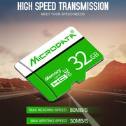 Scheda di memoria MICRODATA 64 GB U3 verde e bianca TF (Micro SD)., 64GB