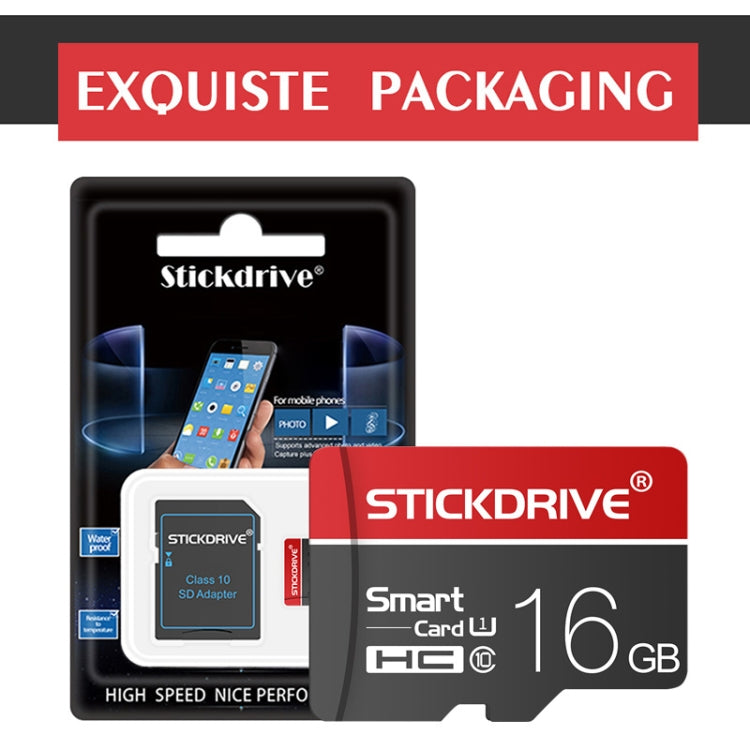 Scheda di memoria STICKDRIVE 16GB U1 White Line rossa e nera TF (Micro SD)., 16GB