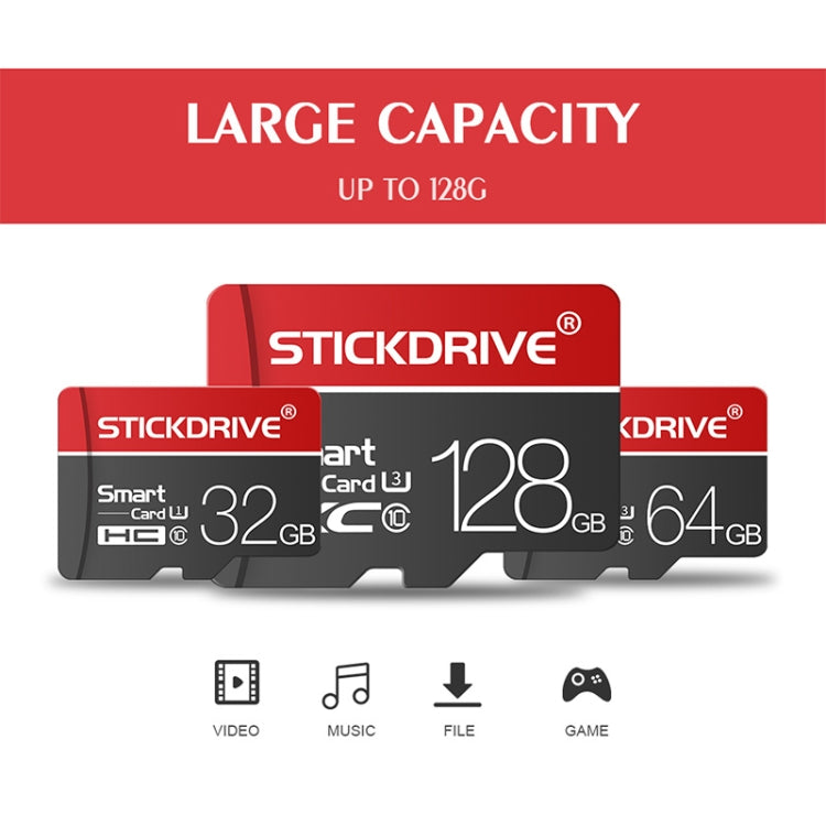 Scheda di memoria STICKDRIVE 64 GB U3 White Line rossa e nera TF (Micro SD)., 64GB