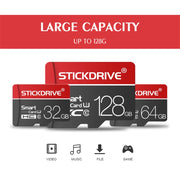 Scheda di memoria STICKDRIVE U3 White Line rossa e nera da 128 GB TF (Micro SD)., 128GB