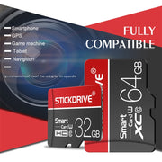Scheda di memoria STICKDRIVE U3 White Line rossa e nera da 128 GB TF (Micro SD)., 128GB