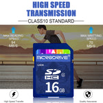 Scheda di memoria SD Microdrive da 16 GB ad alta velocità classe 10 per tutti i dispositivi digitali con slot per scheda SD, 16GB