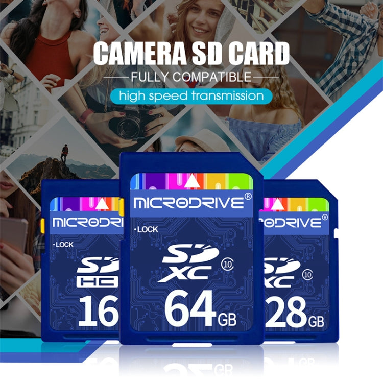 Scheda di memoria SD Microdrive da 64 GB ad alta velocità classe 10 per tutti i dispositivi digitali con slot per scheda SD, 64GB