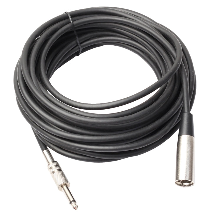 3 Pin Male to 1/4 Inch (6.35mm) Shielded Mono Microphone Audio Cable, Length: 1.8m, Length: 3m, Length: 5m, Length: 7.6m, Length: 10m