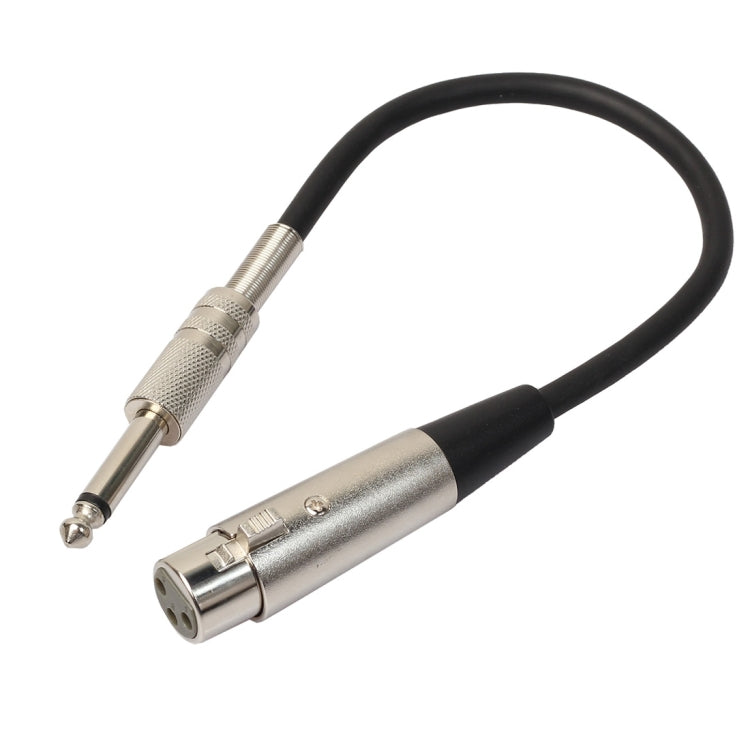 30cm TRS Stereo Microphone Audio Cable XLR Female to 1/4 inch (6.35mm) Male, BK2006KF Silver