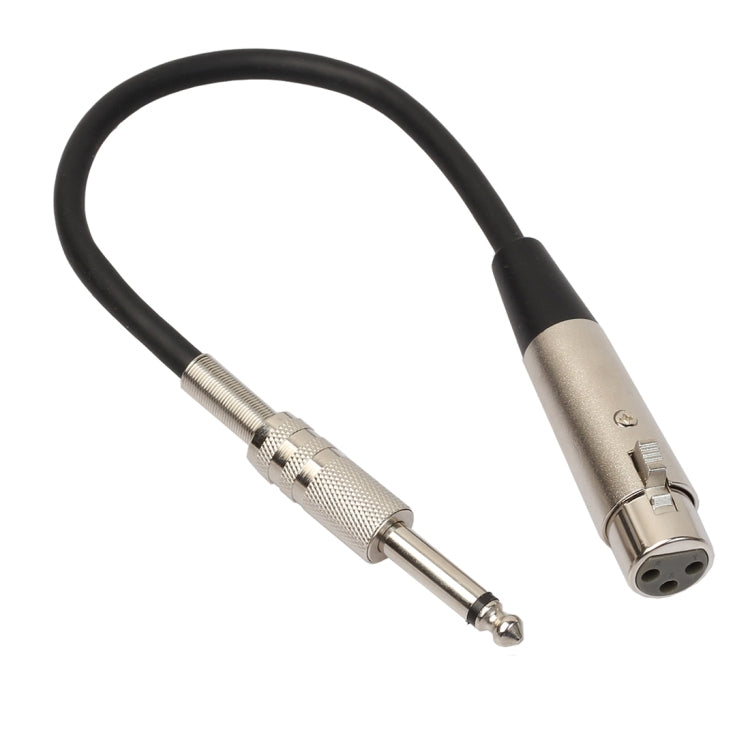 30cm TRS Stereo Microphone Audio Cable XLR Female to 1/4 inch (6.35mm) Male, BK2006KF Silver