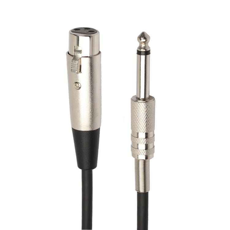 30cm TRS Stereo Microphone Audio Cable XLR Female to 1/4 inch (6.35mm) Male, BK2006KF Silver