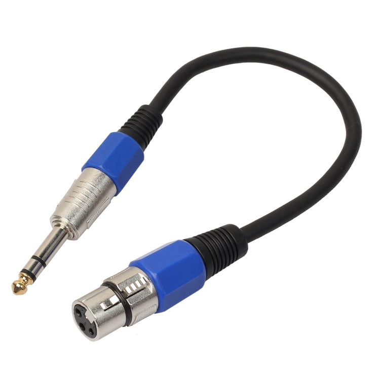 Cavo audio per microfono stereo TRS da 30 cm XLR femmina a 1/4 pollice (6,35 mm) maschio, BK2014KF Blue