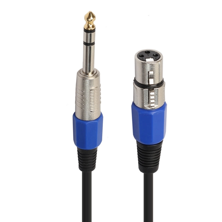 Cavo audio per microfono stereo TRS da 30 cm XLR femmina a 1/4 pollice (6,35 mm) maschio, BK2014KF Blue