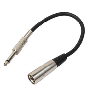 30cm XLR 3-Pin Male to 1/4 inch (6.35mm) XLR Female Stereo Microphone Audio Cable, BK2005KM