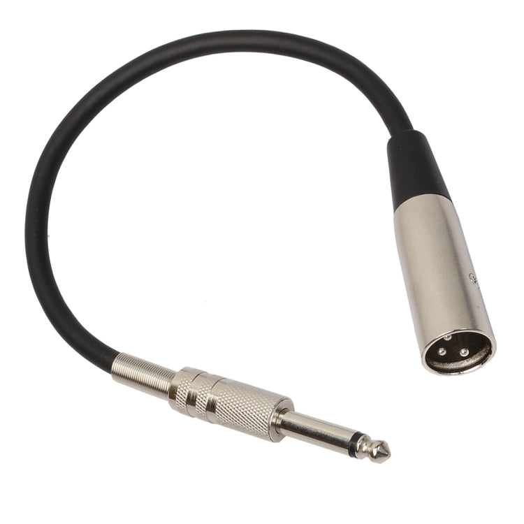 30cm XLR 3-Pin Male to 1/4 inch (6.35mm) XLR Female Stereo Microphone Audio Cable, BK2005KM