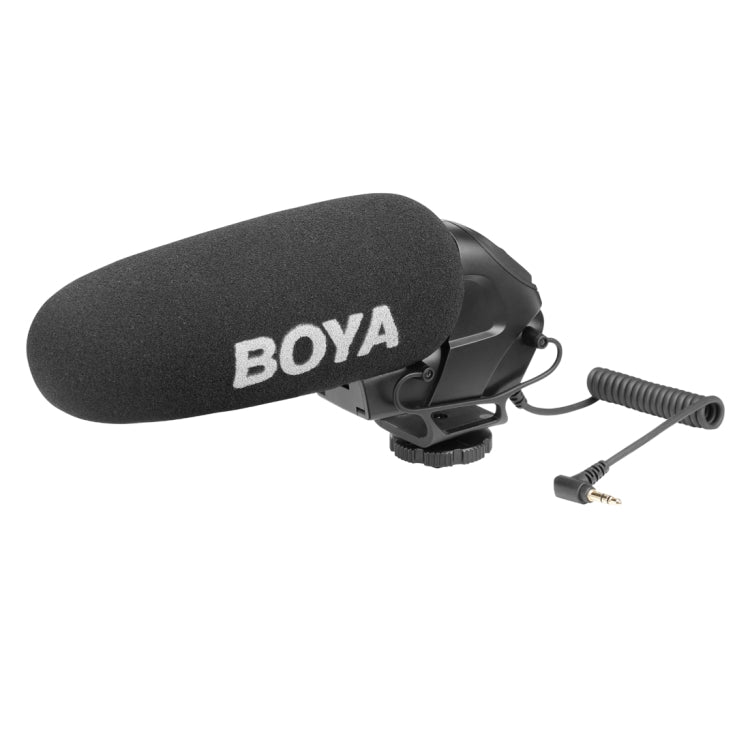 BOYA BY-BM3030 Super Cardioid Condenser Shotgun Broadcast Microphone with Windshield for Canon / Nikon / Sony DSLR Cameras