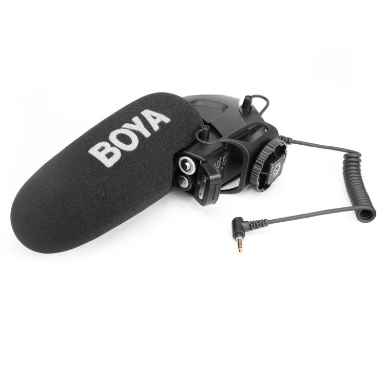 BOYA BY-BM3030 Microfono broadcast a condensatore super cardioide per fucile da caccia con parabrezza per fotocamere DSLR Canon / Nikon / Sony