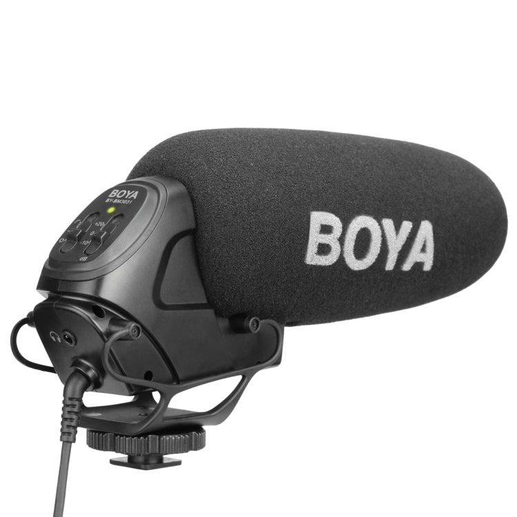 BOYA BY-BM3031 Super Cardioid Condenser Shotgun Broadcast Microphone with Windscreen for Canon / Nikon / Sony DSLR Cameras