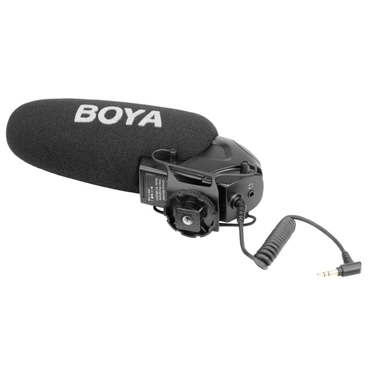 BOYA BY-BM3031 Microfono broadcast a condensatore super cardioide per fucile con parabrezza per fotocamere DSLR Canon / Nikon / Sony