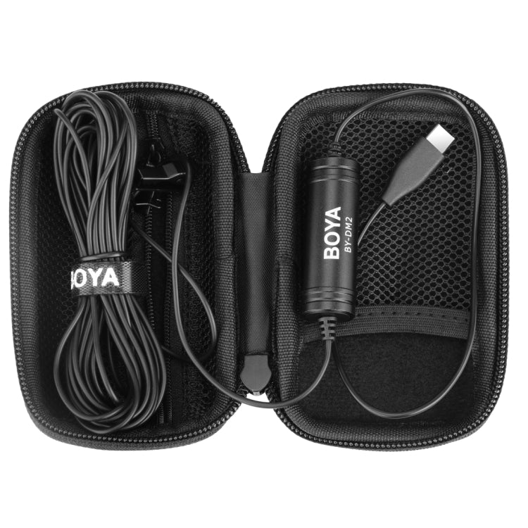 BOYA BY-DM2 USB-C/Type-C Broadcast Lavalier Condenser Microphone with Windscreen for Android Phones/Tablets, BY-DM2