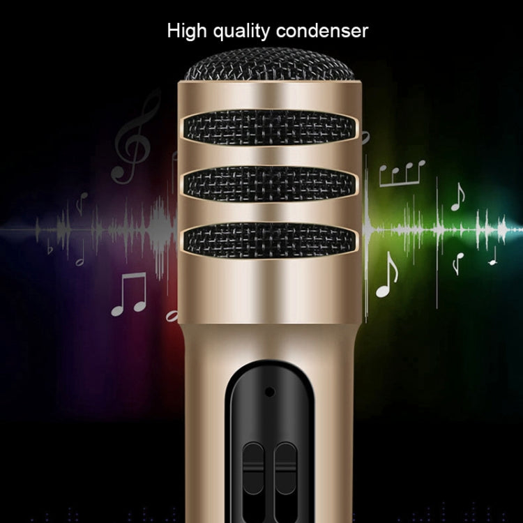 BGN-C7 Condenser Microphone Dual Cell Phone Karaoke Live Singing Microphone Built-in Sound Card