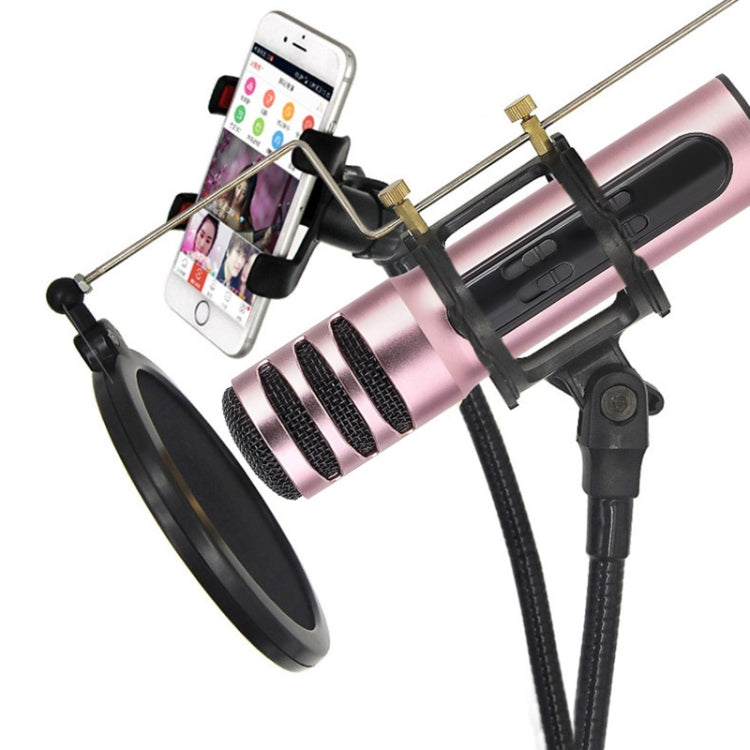 BGN-C7 Condenser Microphone Dual Cell Phone Karaoke Live Singing Microphone Built-in Sound Card