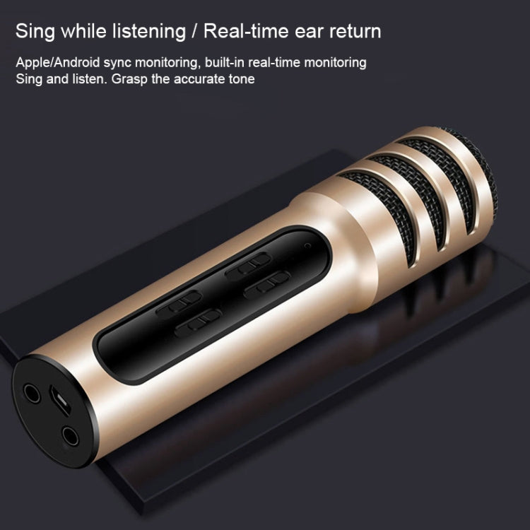 BGN-C7 Condenser Microphone Dual Cell Phone Karaoke Live Singing Microphone Built-in Sound Card