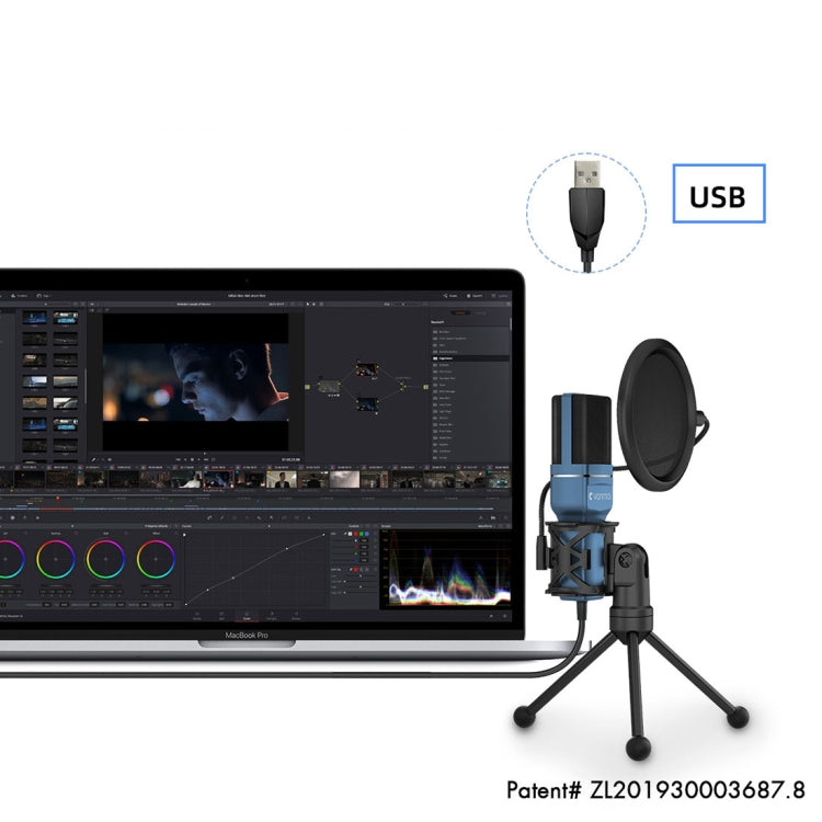 Yanmai SF-777 Microfono a condensatore per registrazione di giochi per computer da 1,4 m con filtro anti-pop e supporto per treppiede, SF-777