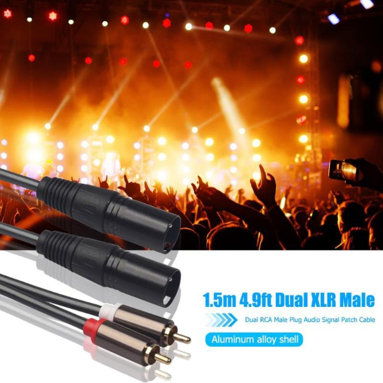 366119-15 Audio Cable 2 RCA Male to 2 XLR 3 Pin Male, Length: 1.5 m, 366119-15 2 RCA Male to 2 XLR 3 Pin Male