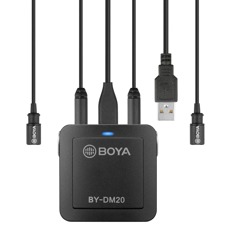 BOYA BY-DM20 Dual Channel Recording Lavalier Microphone for iPhone/Android (Type-C)/Laptop