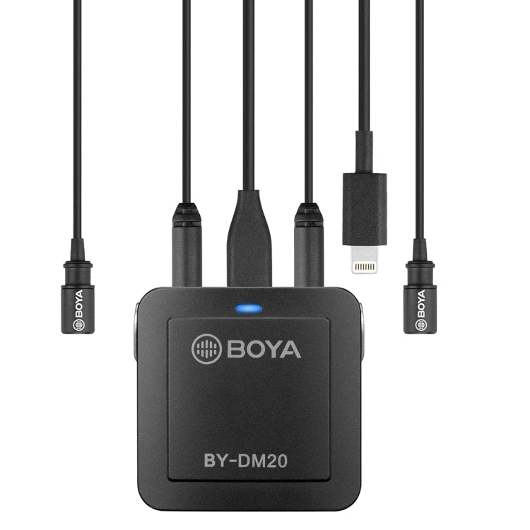 BOYA BY-DM20 Dual Channel Recording Lavalier Microphone for iPhone/Android (Type-C)/Laptop