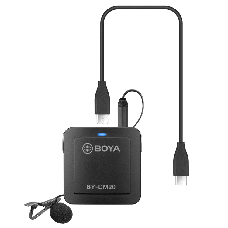 BOYA BY-DM20 Dual Channel Recording Lavalier Microphone for iPhone/Android (Type-C)/Laptop