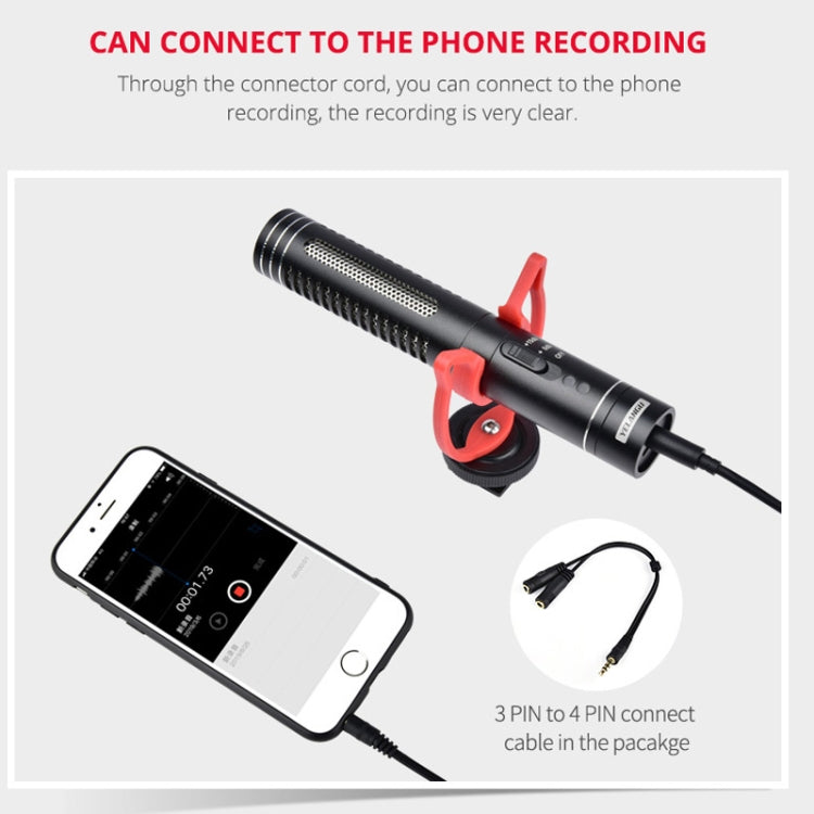 Microfono shotgun condensatore per videocamera DSLR