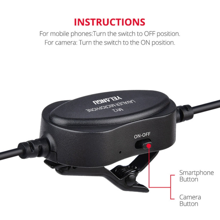 Microfono lavalier YELANGU MY2 per smartphone e fotocamere