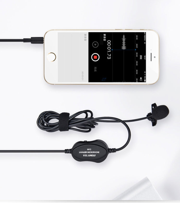Microfono lavalier YELANGU MY2 per smartphone e fotocamere