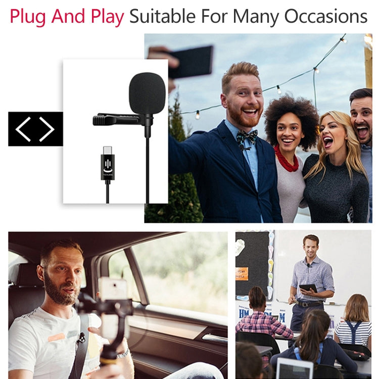 Microfono lavalier condensatore USB-C 1,5 m YC-LM10